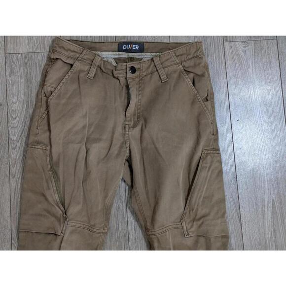 Duer Cargo Joggers Pants Mens 29X32 Outdoor Cargo Hiking Stretch Beige Zip Ankle - Picture 2 of 12